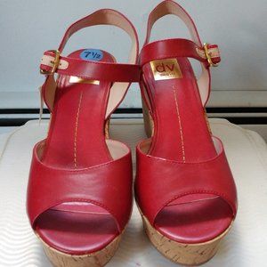 DV by Dolce Vita Red Cork Wedge Sandals - Size 7.5